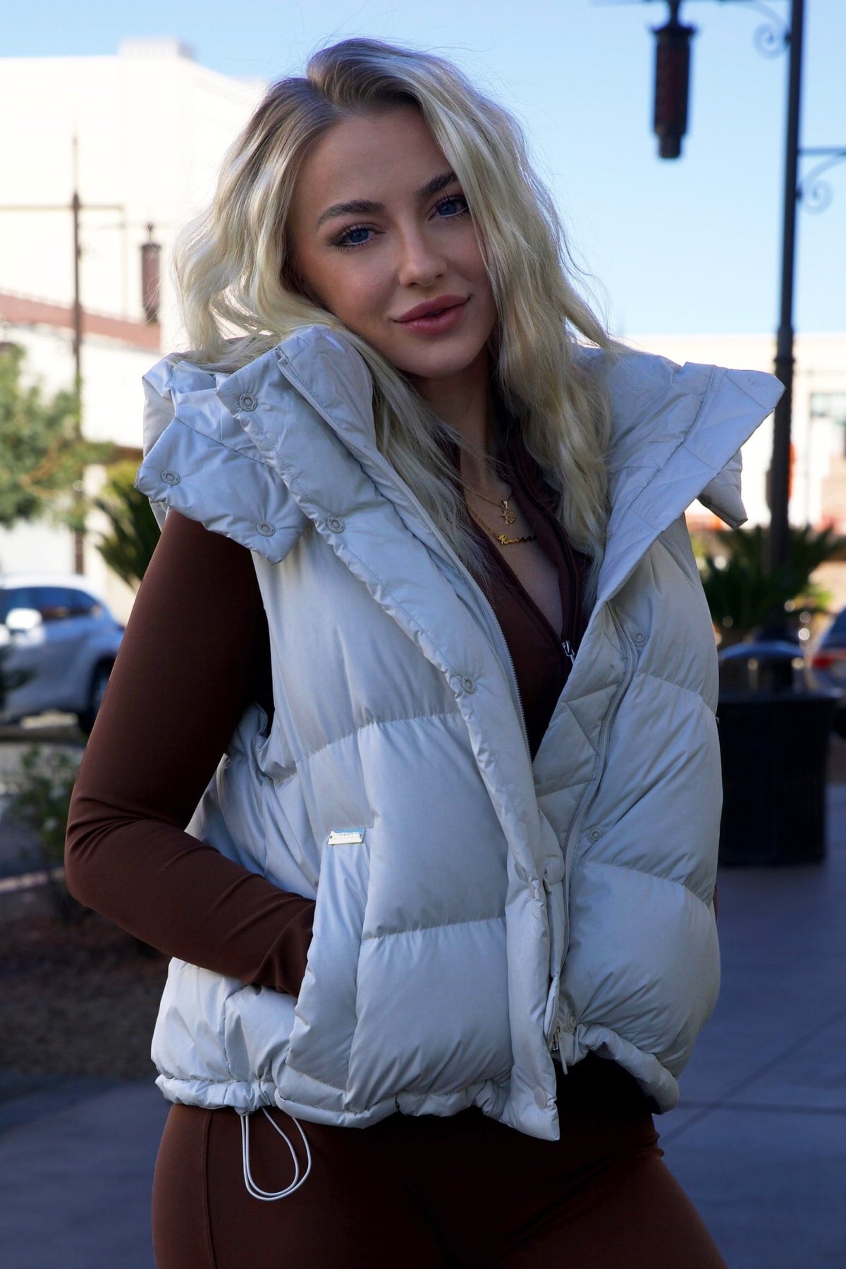 Out And About Puffer Vest Off - White - FPFit